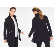 Lady Long Jacket Black Label Zippered Jacket